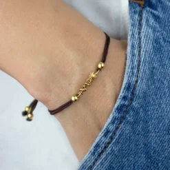 Pulsera Ama Berria Macramé Plata Dorada