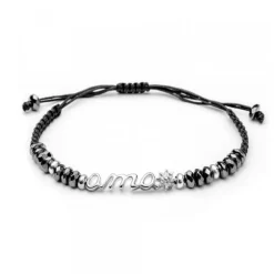 Pulsera Ama de Plata con Hematites