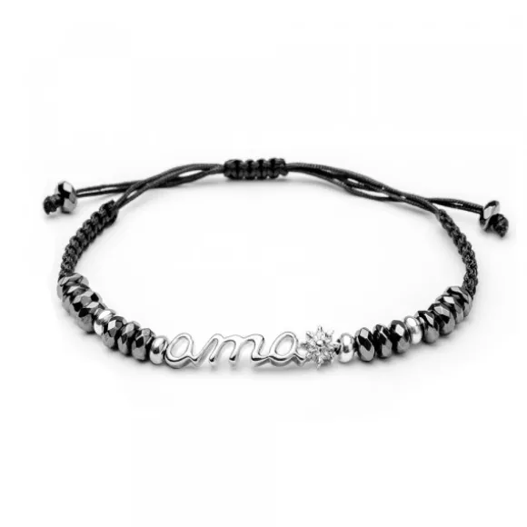 Pulsera Ama de Plata con Hematites