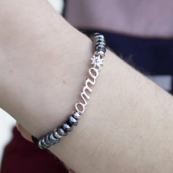 Pulsera Ama de Plata con Hematites