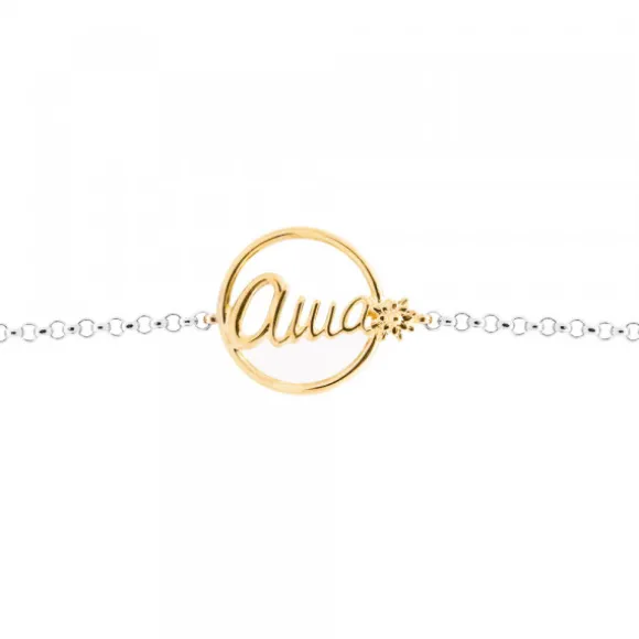 Pulsera Ama Plata Dorada con Cadena