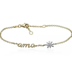 Pulsera Ama Plata Dorada y Eguzkilore Plata