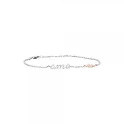 Pulsera Ama Plata y Eguzkilore Rosa