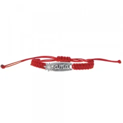 Pulsera Ama Roja Plata Rústica