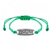 Pulsera Ama Verde Plata Rústica Personalizable
