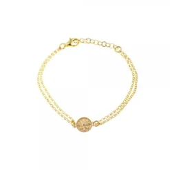 Pulsera Anuk Doble Cadena Plata Dorada