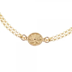 Pulsera Anuk Doble Cadena Plata Dorada