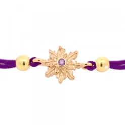Pulsera Basic Colors Hilo Morado Plata Dorada