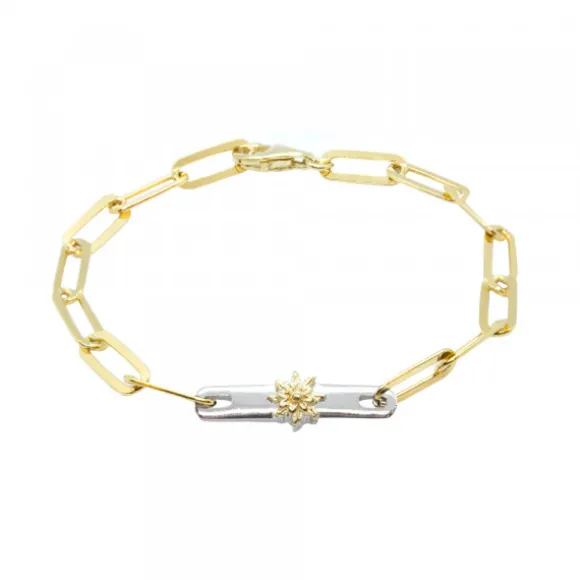 Pulsera Bayona Eslabones Plata Bicolor