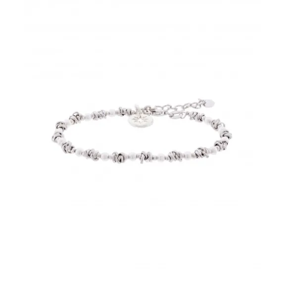 Pulsera Besos y Abrazos Plata con Perlas