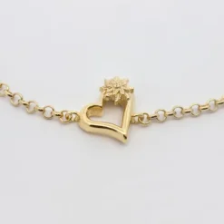 Pulsera Bihotza Plata Dorada