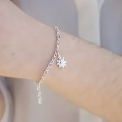 Pulsera Cadena Rolo Alargada Plata