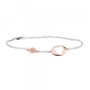Pulsera Chapa Corazón Calado y Eguzkilore Plata Rosa