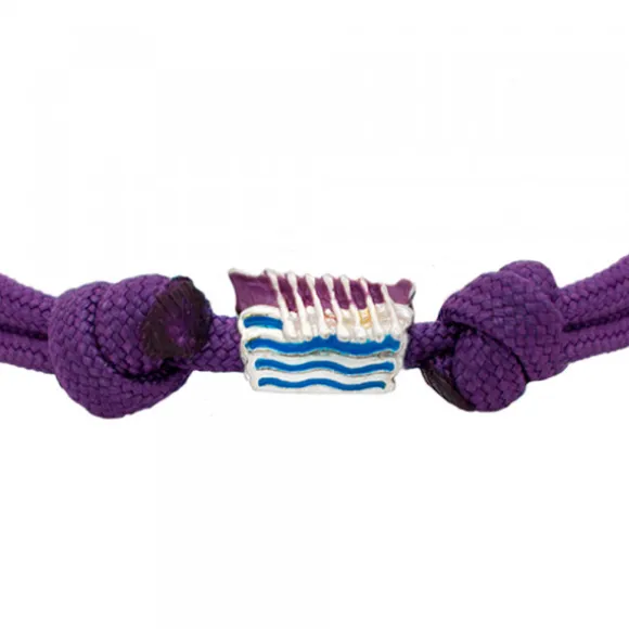 Pulsera Charm Trainera Morada de Plata