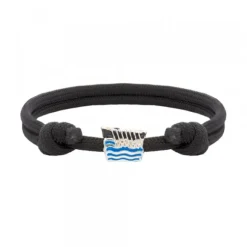 Pulsera Charm Trainera Negra Plata