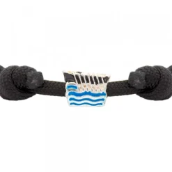 Pulsera Charm Trainera Negra Plata