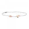 Pulsera Corazón y Eguzkilore de Plata Rosa