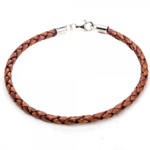Pulsera Cuero Trenzada Marrón Eguzkicharm