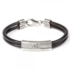 Pulsera Cuero y Chapa de Plata Eguzkilore