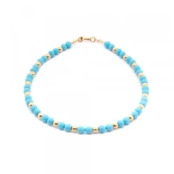 Pulsera de Cuentas Turquesa y Dorado