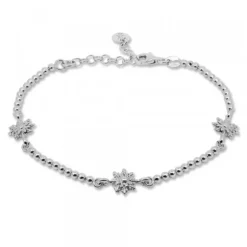 Pulsera de Plata con 3 Eguzkilore y Eslabones Grafilada