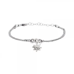 Pulsera Doble Cadena Mini Rolo Plata