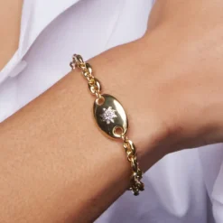 Pulsera Donna de Plata Dorada
