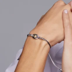 Pulsera Donna Macramé de Plata Bicolor