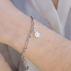 Pulsera Eguzkilore Cadena Rolo de Plata