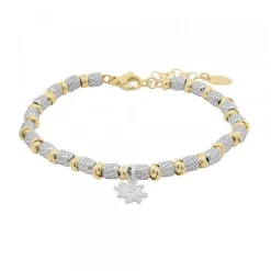 Pulsera Eguzkilore Martelé Plata Bicolor