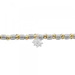 Pulsera Eguzkilore Martelé Plata Bicolor