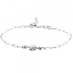 Pulsera Eguzkilore Plata Rosa con Bolitas de Plata