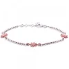 Pulsera Eguzkilore Plata Rosa con Bolitas de Plata