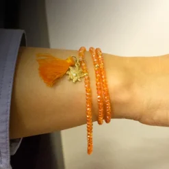 Pulsera Elástica Naranja Triple con Eguzkilore