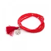 Pulsera Elástica Roja Triple con Motivo Eguzkilore