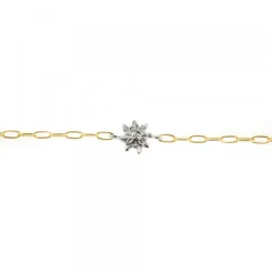 Pulsera Eslabones Plata Dorada y Eguzkilore Plata