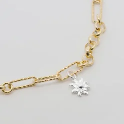 Pulsera Eslabones y Aros Eguzkilore Plata Dorada