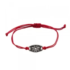 Pulsera Granate Chapa Ovalada Eguzkilore Plata Acabado Rústico