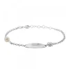Pulsera Identidad Ovalada de Plata y Perla Personalizable