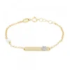 Pulsera Infantil Chapa Oro y Perla Personalizable
