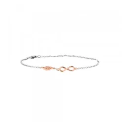 Pulsera Infinito con Eguzkilore de Plata Rosa
