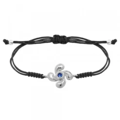 Pulsera Lauburu Berria Plata y Circonita Azul