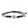 Pulsera Lauburu Redondo Plata y Circonita Azul Negra