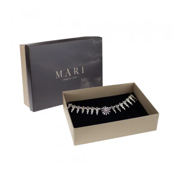 Pulsera Mari Mate con Motivo Eguzkilore y Cuerda Marrón