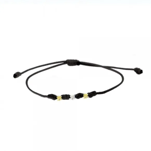 Pulsera Mik Negra Eguzkilore Oro Bicolor