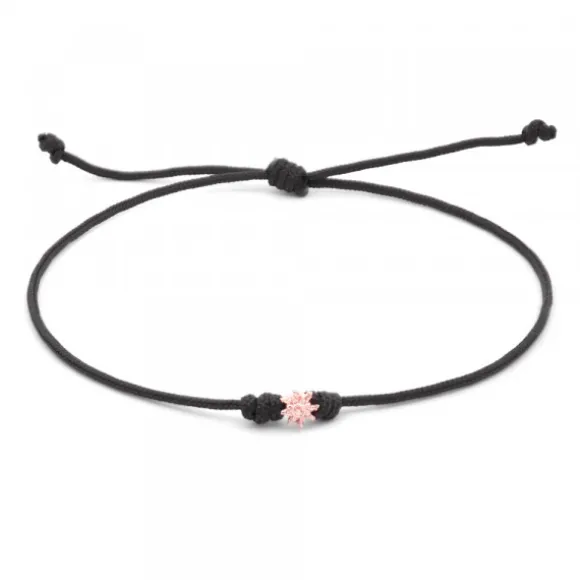 Pulsera Mik Negra Eguzkilore Oro Rosa
