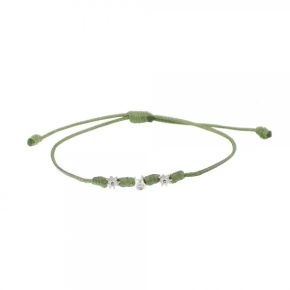 Pulsera Mik Verde Eguzkilore Oro y Diamante