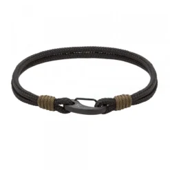 Pulsera Mosquetón Eguzkilore y Nylon Negro