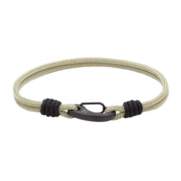 Pulsera Mosquetón Eguzkilore y Nylon Beige