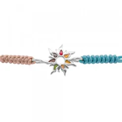 Pulsera Mountain Azul y Topo Plata